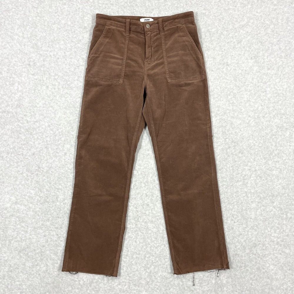 Mavi Women's Brown Corduroy Straight-Leg Pants